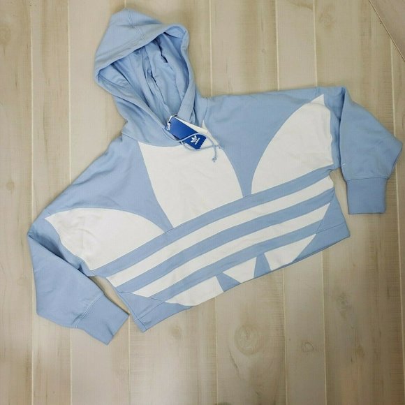 cropped blue sweatshirt